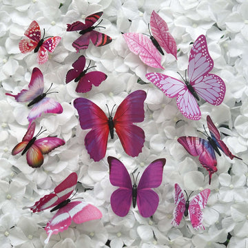 12-Pack 3D Butterfly Wall Decals, DIY Stickers Decorative Purple Collection Removable Design