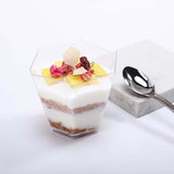 12 Pack | 3oz Clear Wavy Hexagon Plastic Dessert Cups, Disposable Snack Cups