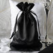 12 Pack | 6inch x 9inch Black Satin Drawstring Wedding Party Favor Gift Bags