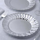 12 Pack - 9inch Flared Rim Silver Plastic Disposable Dinner Plates - Round