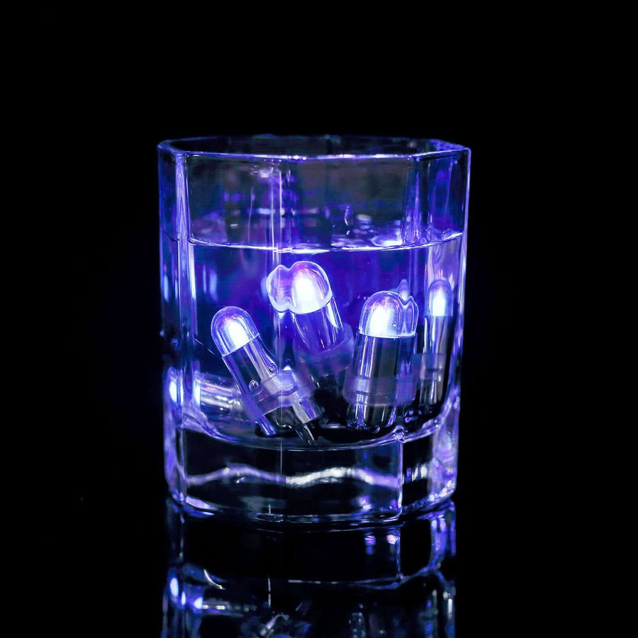 12 Pack | Purple Bullet LEDs With String | Waterproof Balloon Lantern Lights Vase LEDs