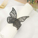 12 Pack | Black Shimmery Laser Cut Butterfly Paper Chair Sash Bows