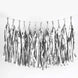 12 Pack | Pre-Tied Silver Paper Fringe Tassels With Garland String, Hanging Streamer Banner