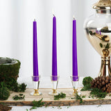 12 Pack | Purple 10inch Premium Wax Taper Candles, Unscented Candles