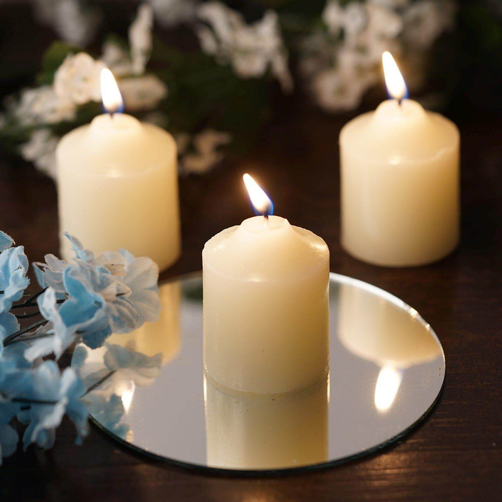 12-Pack Votive Candles Mini Design Ivory - Multi-Purpose Candle Decor for Events 2"