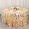 120inch Champagne Wave Mesh Round Tablecloth With Embroidered Sequins