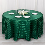 120inch Hunter Emerald Green Satin Stripe Seamless Round Tablecloth