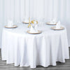 120inch White 190 GSM Seamless Premium Polyester Round Tablecloth