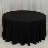 120inch Black Cotton Blend Round Tablecloth Seamless for 5 Foot Table