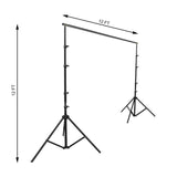 12ft Metal DIY Adjustable Heavy Duty Portable Photo Backdrop Stand Kit