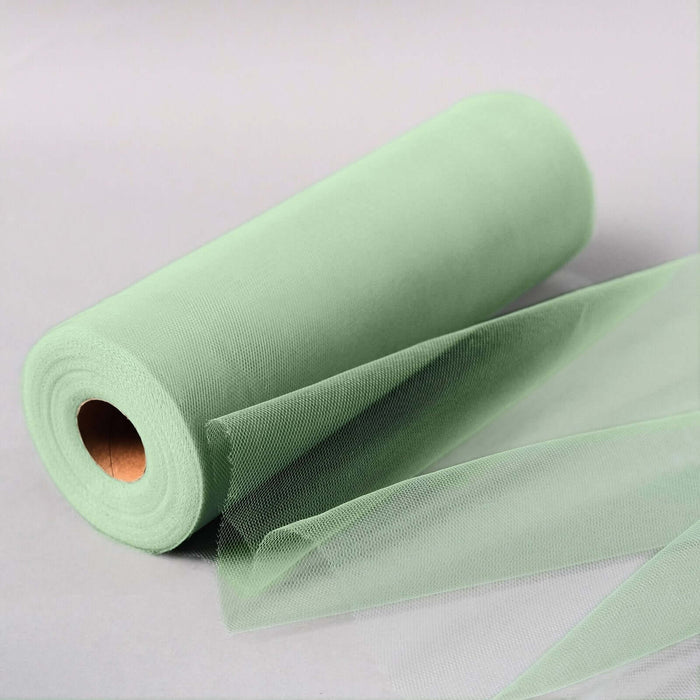 12inches x 100 Yards Sage Green Tulle Fabric Bolt, Sheer Fabric Spool Roll For Crafts