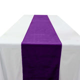 12inch x 108inch Purple Premium Sheen Finish Velvet Table Runner, Reusable Runner