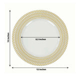 6 Pack Clear Acrylic Charger Plates With Wheat Pattern Gold Rim