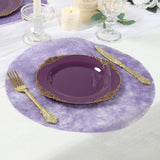 50 Pack Disposable Lavender Lilac Placemats, 13" Non-Woven Mesh Fiber Round Table Mats for Dining & Events