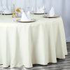 132inch Ivory 200 GSM Seamless Premium Polyester Round Tablecloth