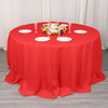 132inch Red 200 GSM Seamless Premium Polyester Round Tablecloth