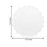 100 Pcs | 14inch Round White Lace Paper Doilies, Food Grade Paper Placemats