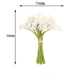 20 Stems | 14inch White/Purple Artificial Poly Foam Calla Lily Flowers