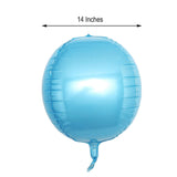 2 Pack | 14inch 4D Metallic Blue Sphere Mylar Foil Helium or Air Balloons