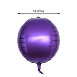 2 Pack | 14inch 4D Shiny Purple Sphere Mylar Foil Helium or Air Balloons