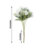 3 Pack | 14inch White Artificial Silk Carnation Flower Arrangements