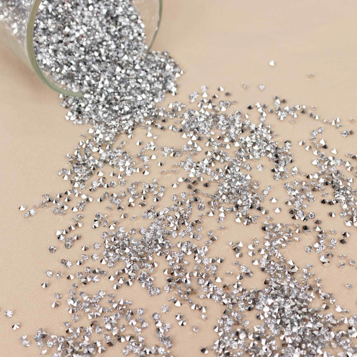 14400 Pcs Silver Acrylic Diamond Rhinestones Wedding Table Scatters, Faux Crystal Gems Vase Fillers