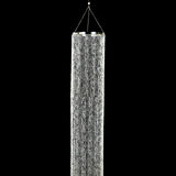 14ft Hanging Beaded Crystal Column Chandelier, Tall Beads Curtain Round 