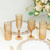 6 Pack | 14oz Amber Gold Crystal Cut Reusable Plastic Cocktail Tumbler Cups