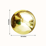 16inch Gold Stainless Steel Shiny Mirror Gazing Ball, Reflective Hollow Garden Globe Sphere