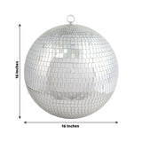 16inches Large Silver Foam Disco Mirror Ball With Hanging Swivel Ring, Holiday Party Decor