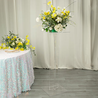 Elevate Your Event Decor with the 46" Heavy Duty Acrylic Flower Pedestal Stand