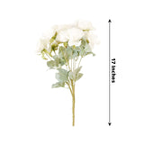 2 Bouquets 17" Ivory Real Touch Artificial Silk Rose Flower Bushes