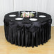 17FT Black Pleated Satin Double Drape Table Skirt