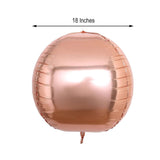 2 Pack | 18inches 4D Rose Gold Sphere Mylar Foil Helium or Air Balloons