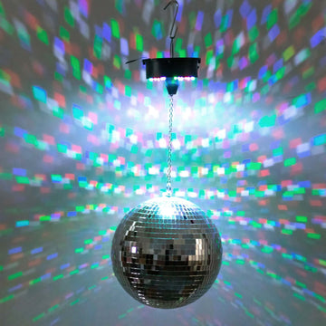 18 LED Light Rotating Heavy Duty Motor For Hanging Mirror Disco Ball, 5 RPM Battery Operated Motor With 8" Hanging Chain