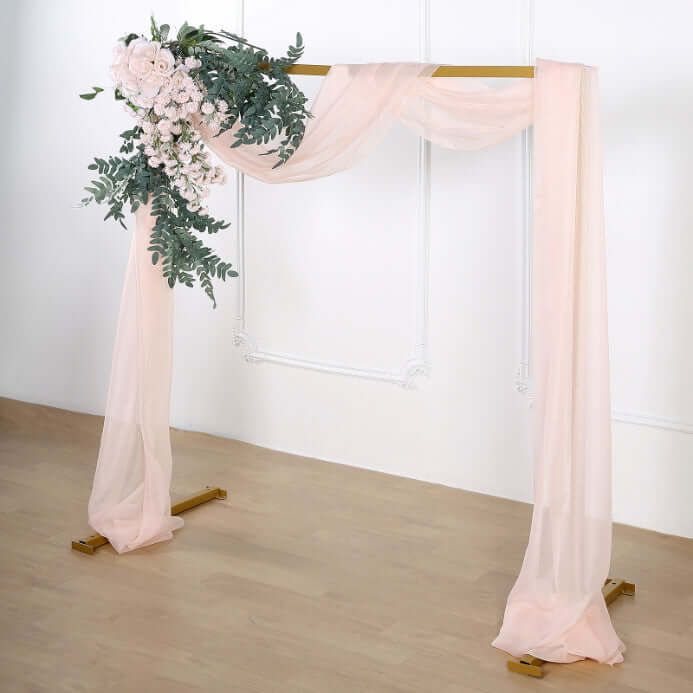 18ft Blush/Rose Gold Wedding Arch Drapery Fabric Window Scarf Valance Sheer Organza Linen