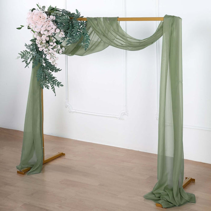 18ft Dusty Sage Green Sheer Organza Wedding Arch Drapery Fabric