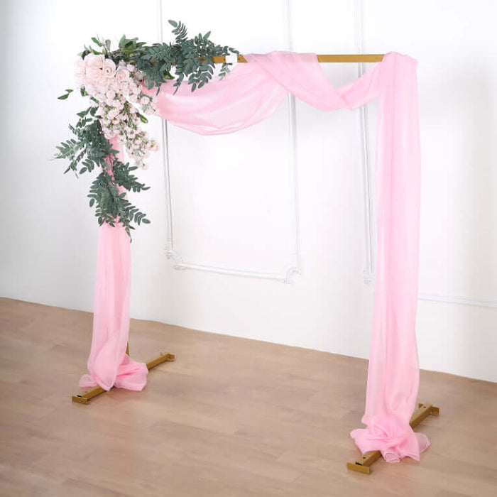 18ft | Pink Wedding Arch Drapery Fabric Window Scarf Valance, Sheer Organza Linen