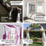 18ft | Violet Amethyst Wedding Arch Drapery Fabric Window Scarf Valance, Sheer Organza Linen