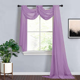 18ft | Violet Amethyst Wedding Arch Drapery Fabric Window Scarf Valance, Sheer Organza Linen