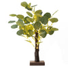 Warm White Fairy Lighted Artificial Eucalyptus Tree, Battery Operated Tabletop Lighted Plant#whtbkgd