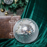 2 Pack | 10inches Silver Foam Disco Mirror Ball With Hanging Swivel Ring, Holiday Party Decor