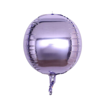 2 Pack 12" 4D Lavender Lilac Sphere Mylar Foil Helium or Air Balloons