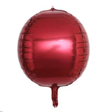 2 Pack | 14inch 4D Burgundy Sphere Mylar Foil Helium or Air Balloons#whtbkgd