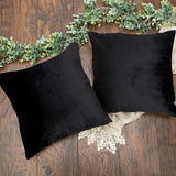 2 Pack | 18inch Black Soft Velvet Square Throw Pillow Cover