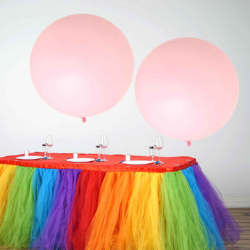 2 Pack 32" Large Matte Pastel Blush Helium or Air Latex Balloons