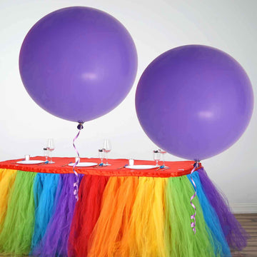 2 Pack 32" Large Matte Purple Helium or Air Premium Latex Balloons