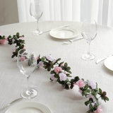 2 Pack 8ft Blush Dusty Rose Artificial Silk Flower Garland Rose Vines