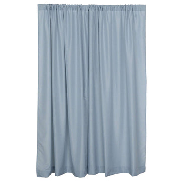 2 Pack Dusty Blue Polyester Event Curtain Drapes, 10ftx8ft Backdrop Event Panels With Rod Pockets 130 GSM