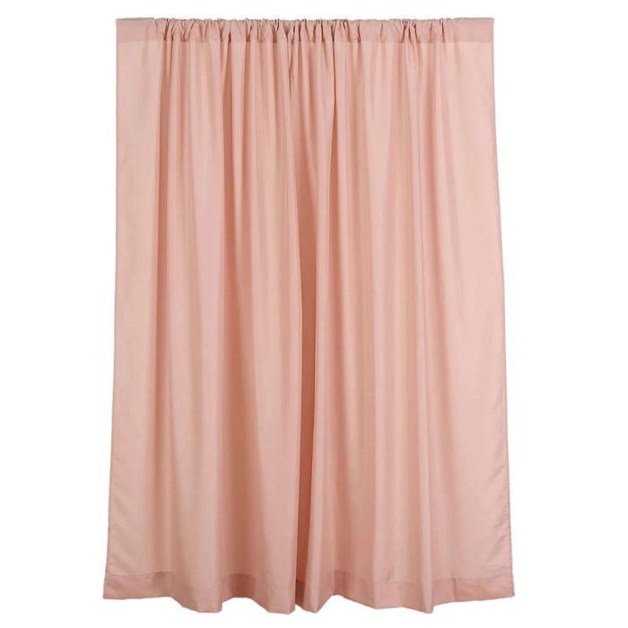 2 Pack Dusty Rose Polyester Event Curtain Drapes, 10ftx8ft Backdrop Event Panels With Rod Pockets